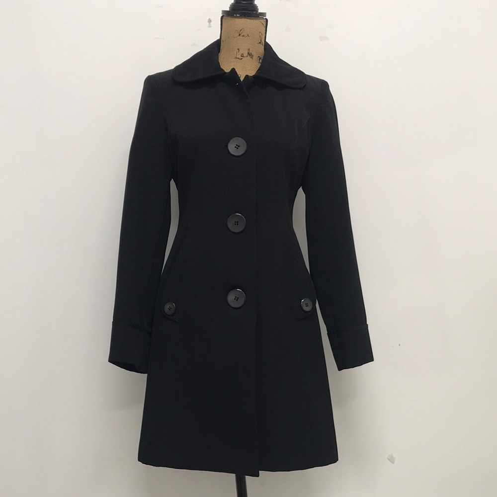 Anne Klein Black Spring Statement Jacket Pea Coat… - image 1